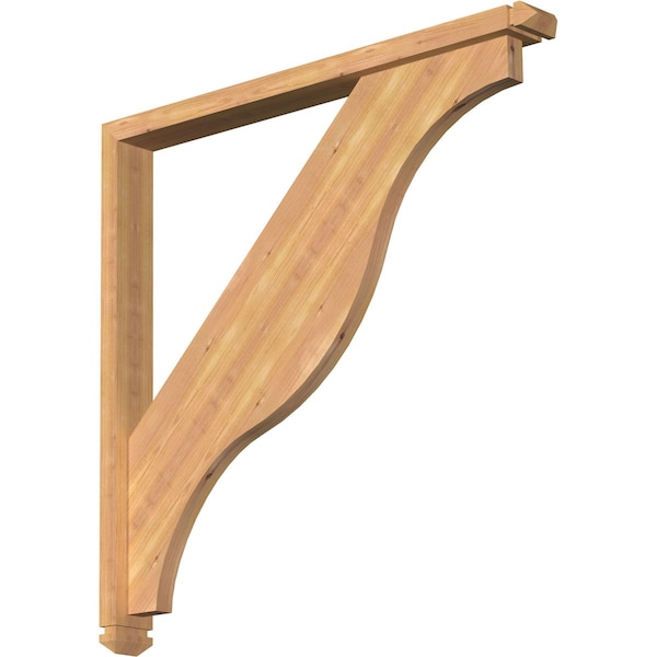 Ekena Millwork Funston Arts and Crafts Smooth Bracket w/ Offset Brace, Western Red Cedar, 3 1/2"W x 36"D x 36"H BKT0402X36X36FST03SWR - main